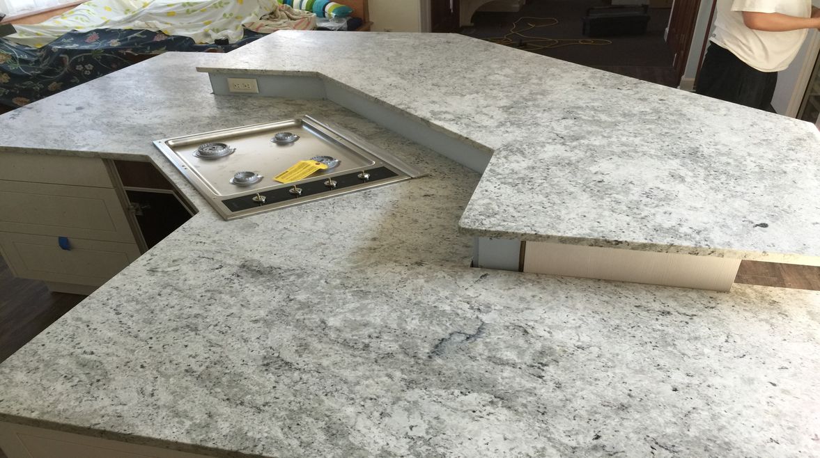Colonial White Leather Granite Chicago, Leathered Granite Countertops